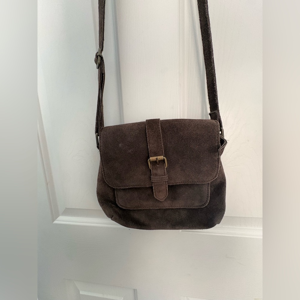 Fat Face Brown Suede Crossbody Bag